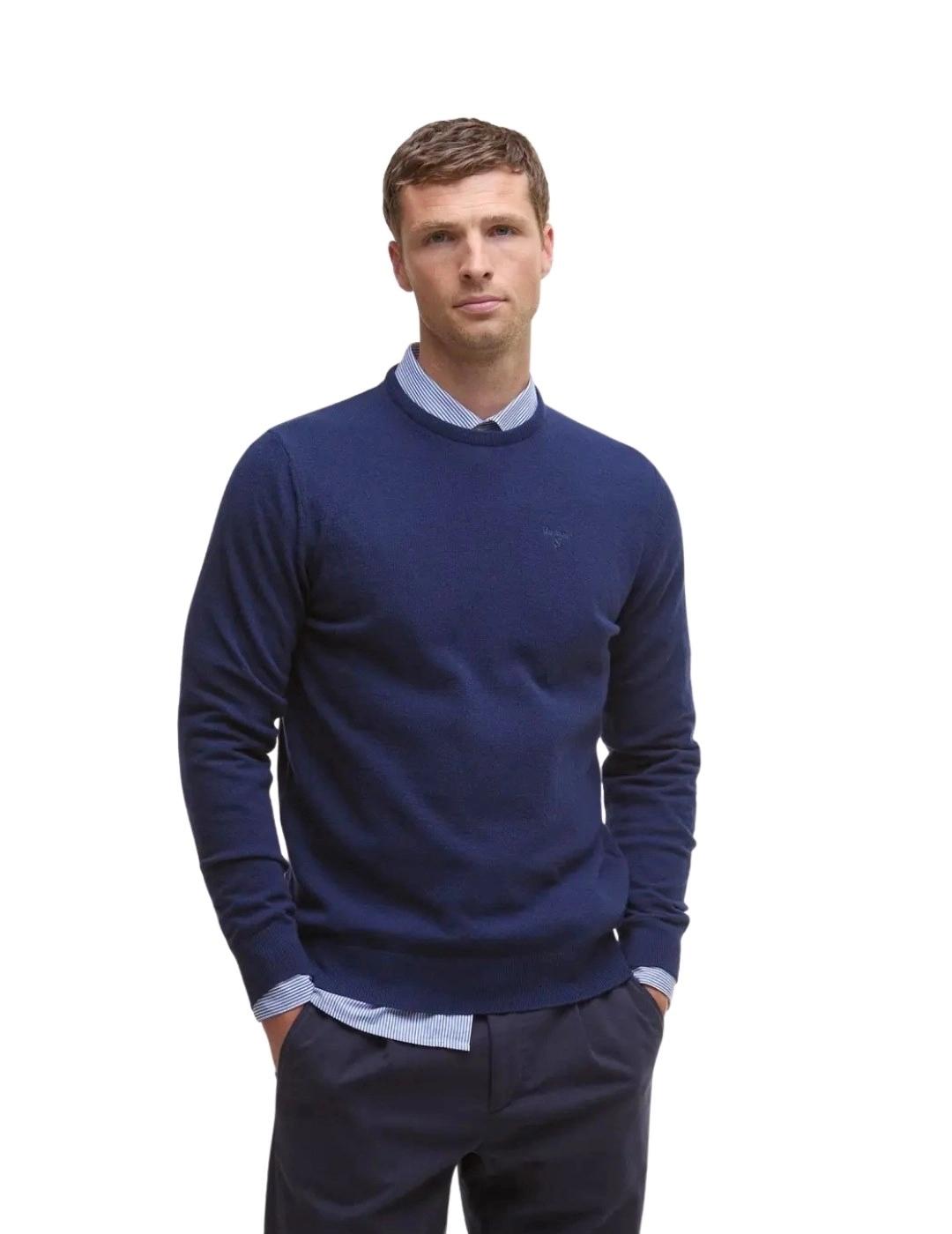 Barbour Jersey Azul marino cuello redondo