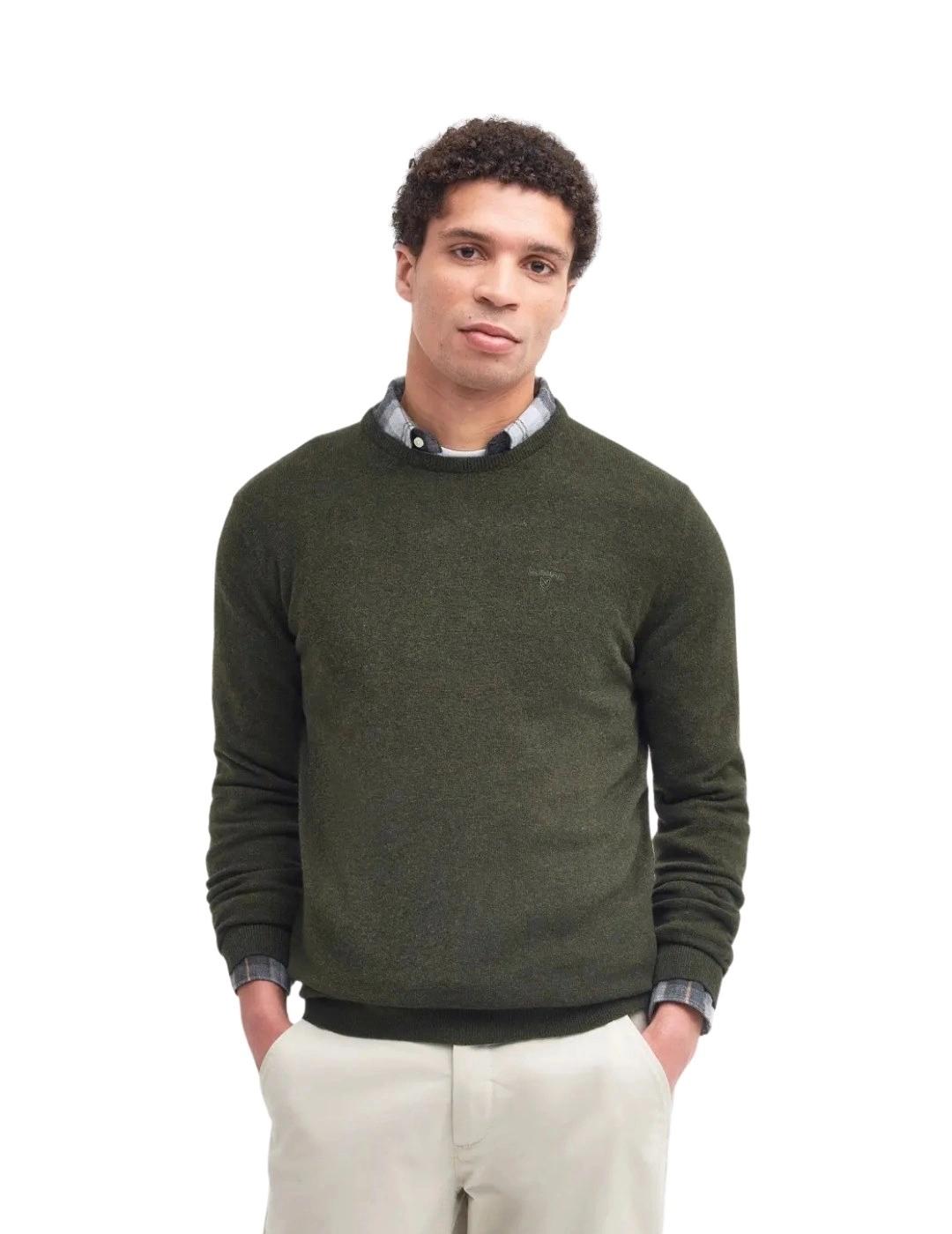 Barbour Jersey Verde cuello redondo