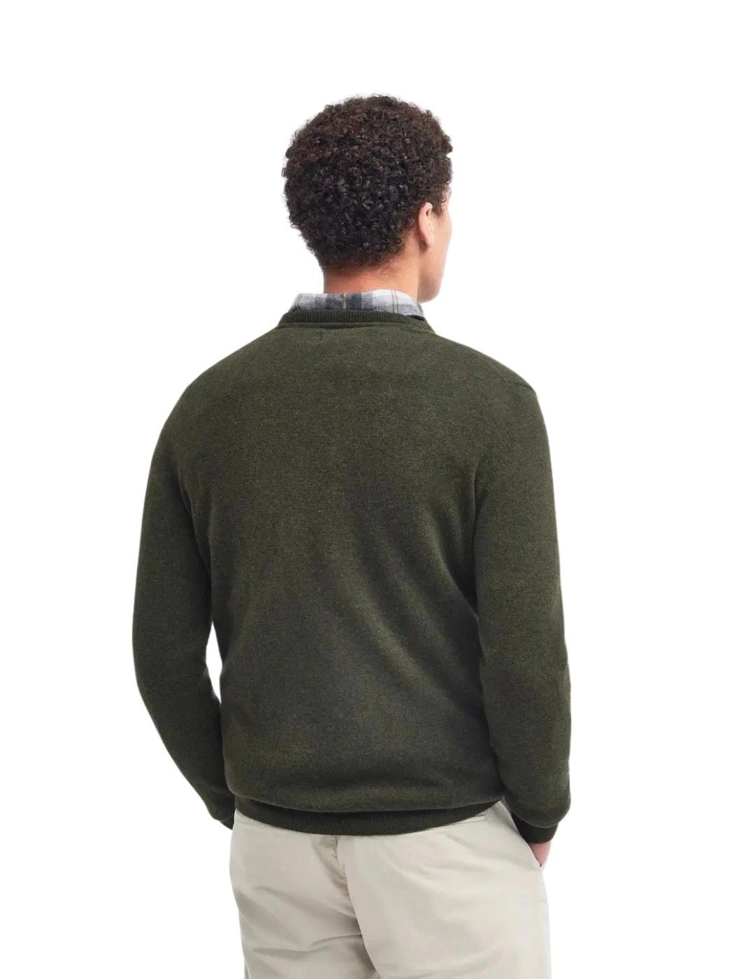 Barbour Jersey Verde cuello redondo