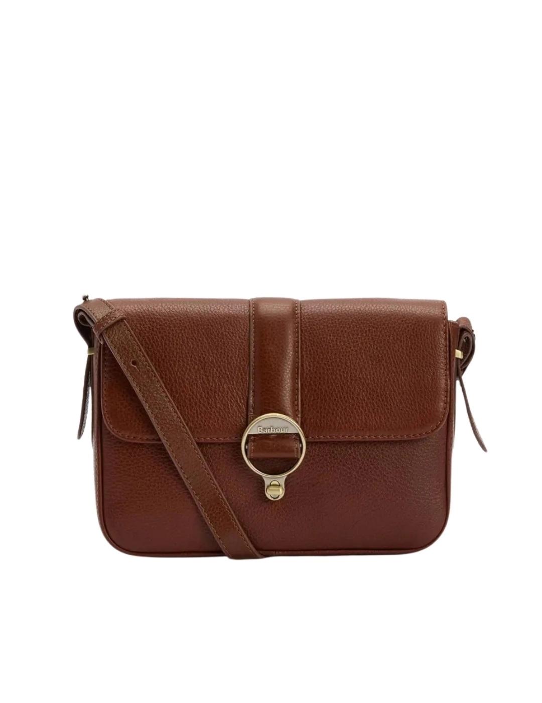 Barbour Bolso Bandolera Rosa Leather Marrón