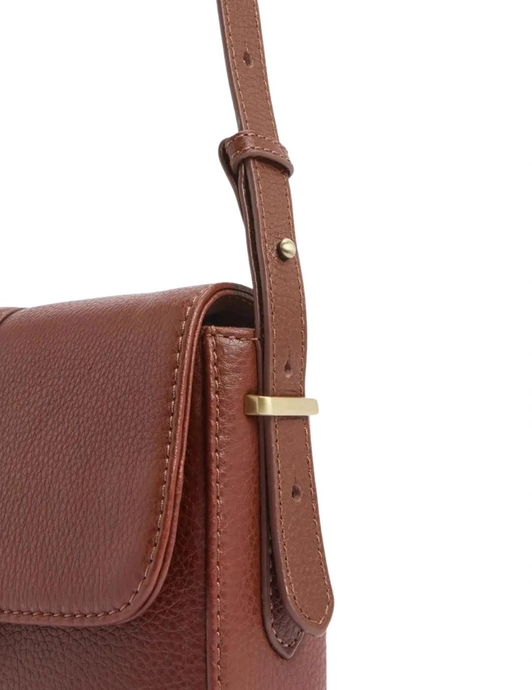 Barbour Bolso Bandolera Rosa Leather Marrón