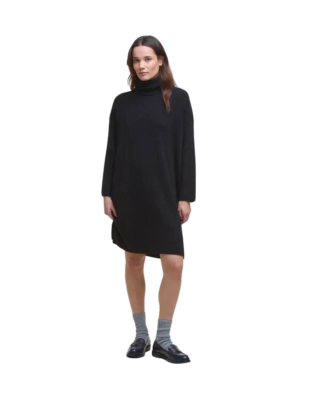 Barbour Vestido corto Rib Stitch Negro