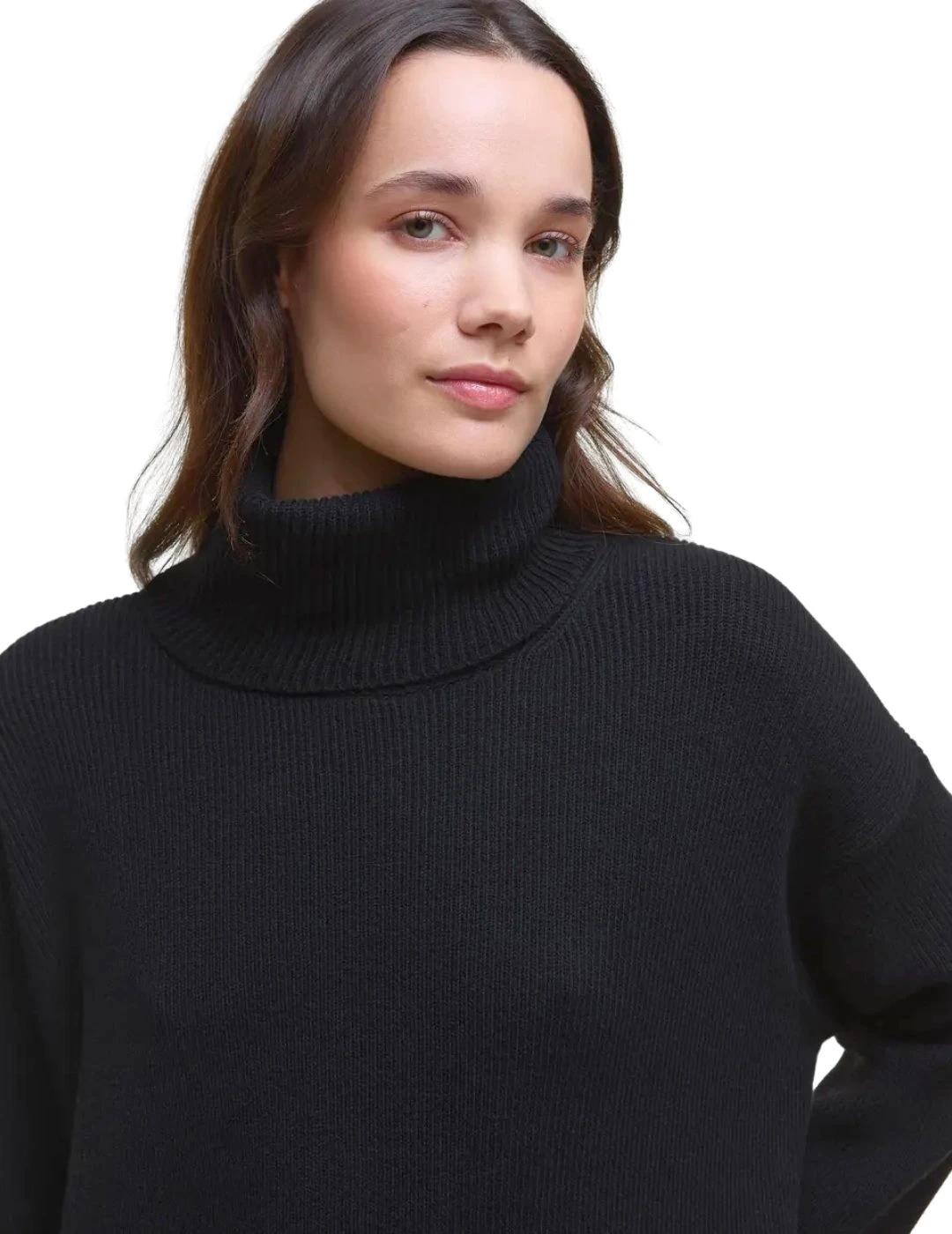 Barbour Vestido corto Rib Stitch Negro