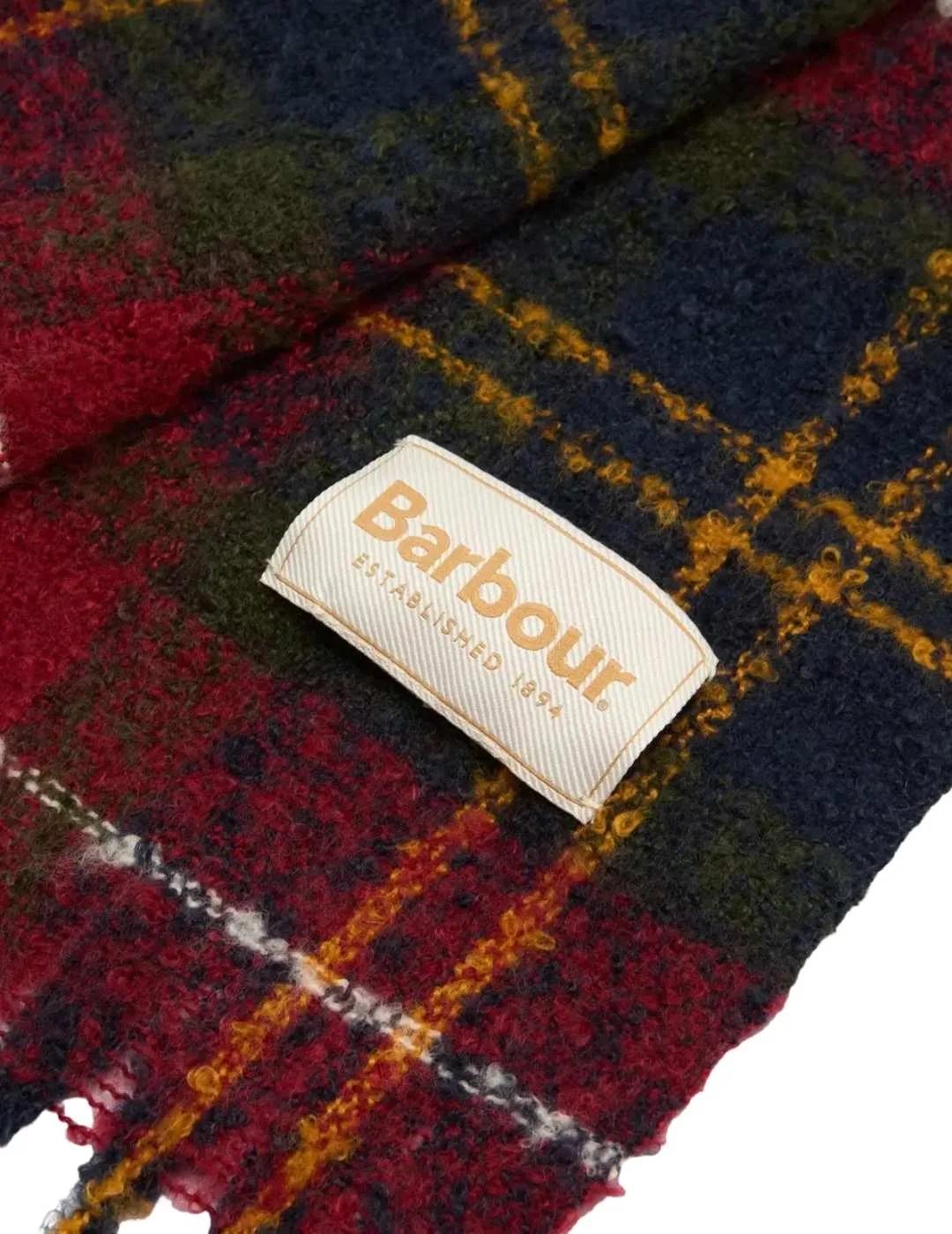 Barbour Bufanda y Gorro Saltburn Tartan rojo azul