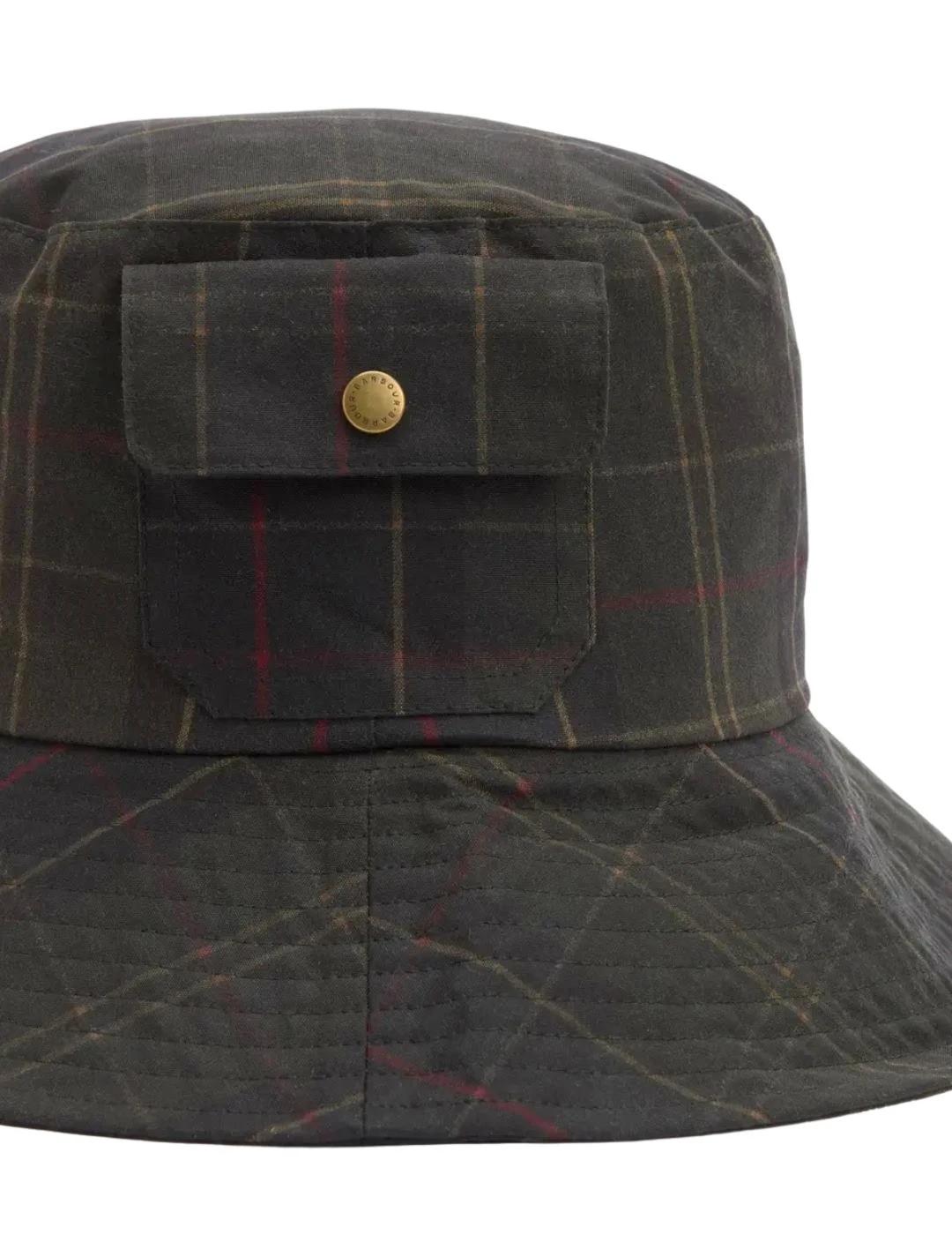 Barbour Sombrero Scarlet Tartan Bucket Hat Clásico