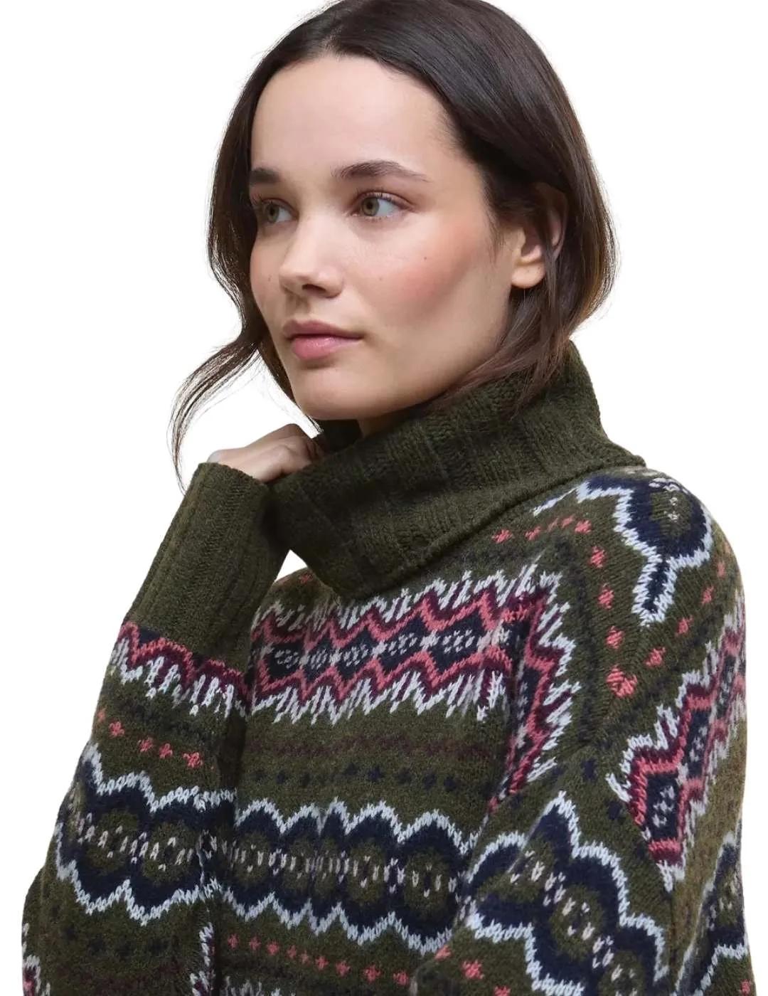 Barbour Jersey Helen Verde con patrón