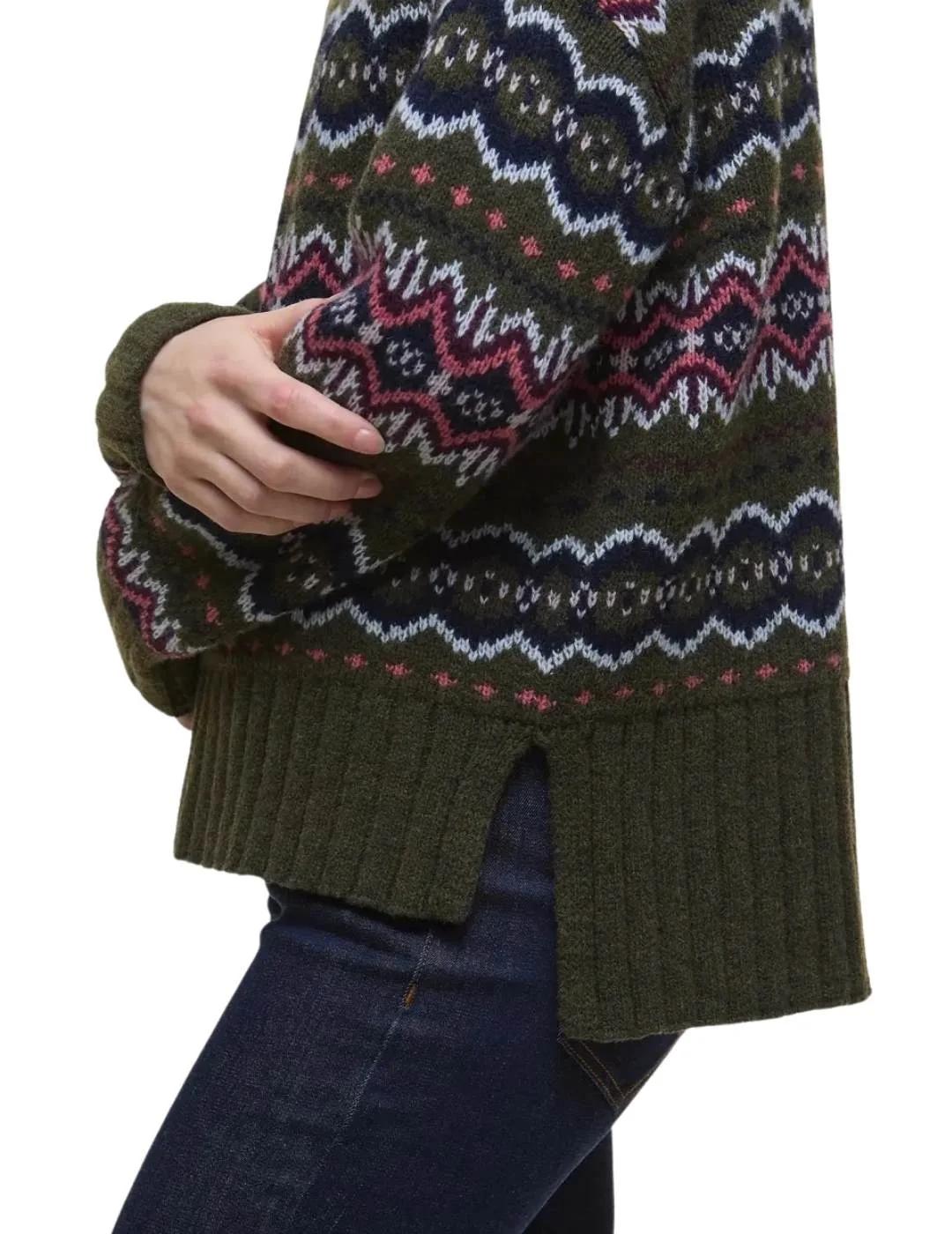 Barbour Jersey Helen Verde con patrón