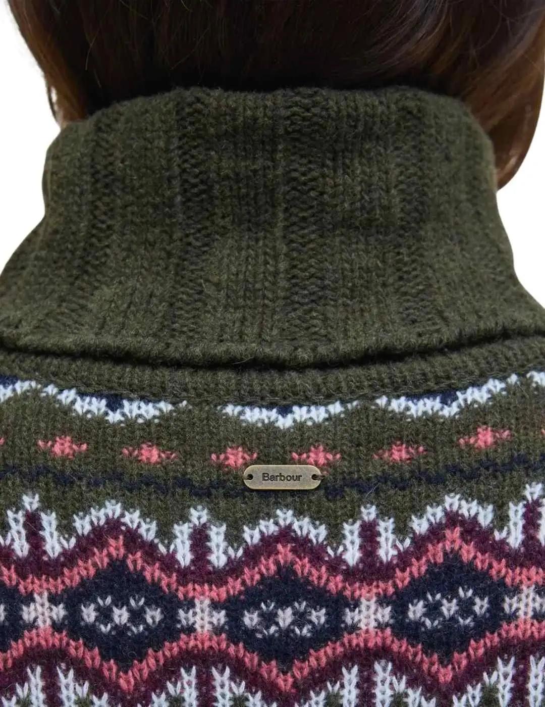 Barbour Jersey Helen Verde con patrón
