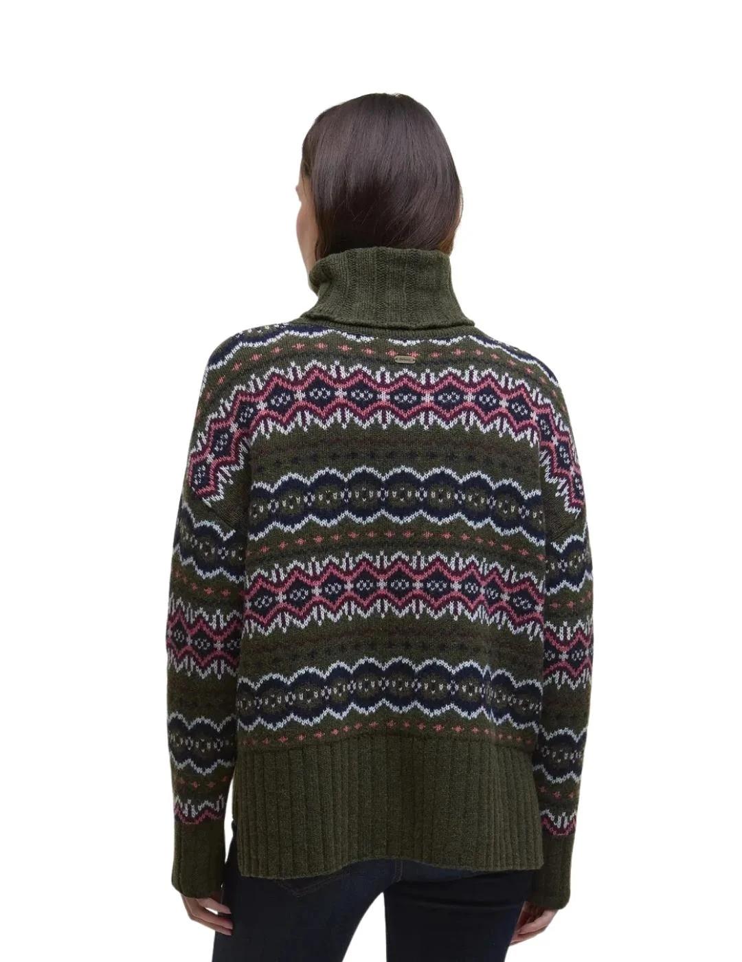 Barbour Jersey Helen Verde con patrón