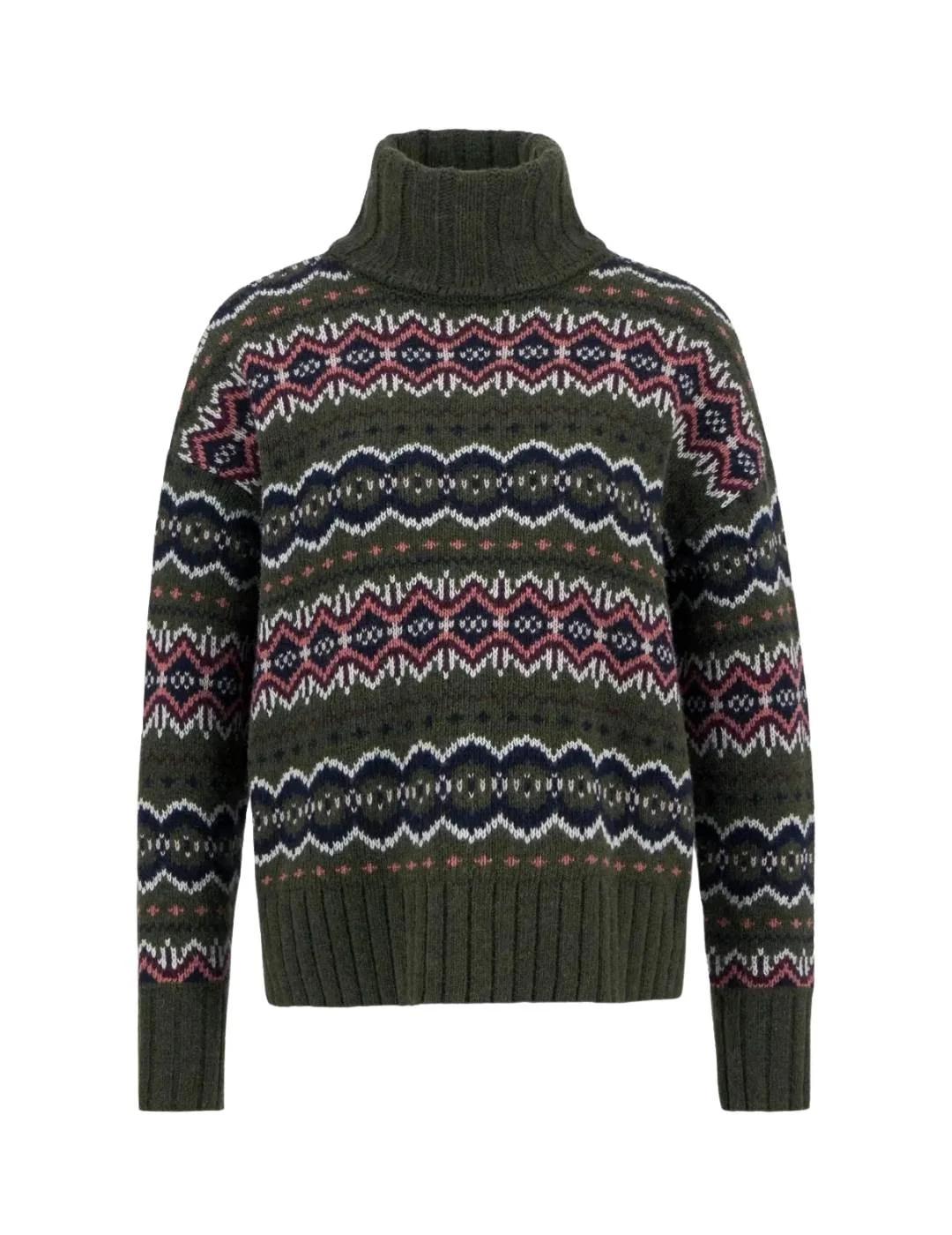 Barbour Jersey Helen Verde con patrón