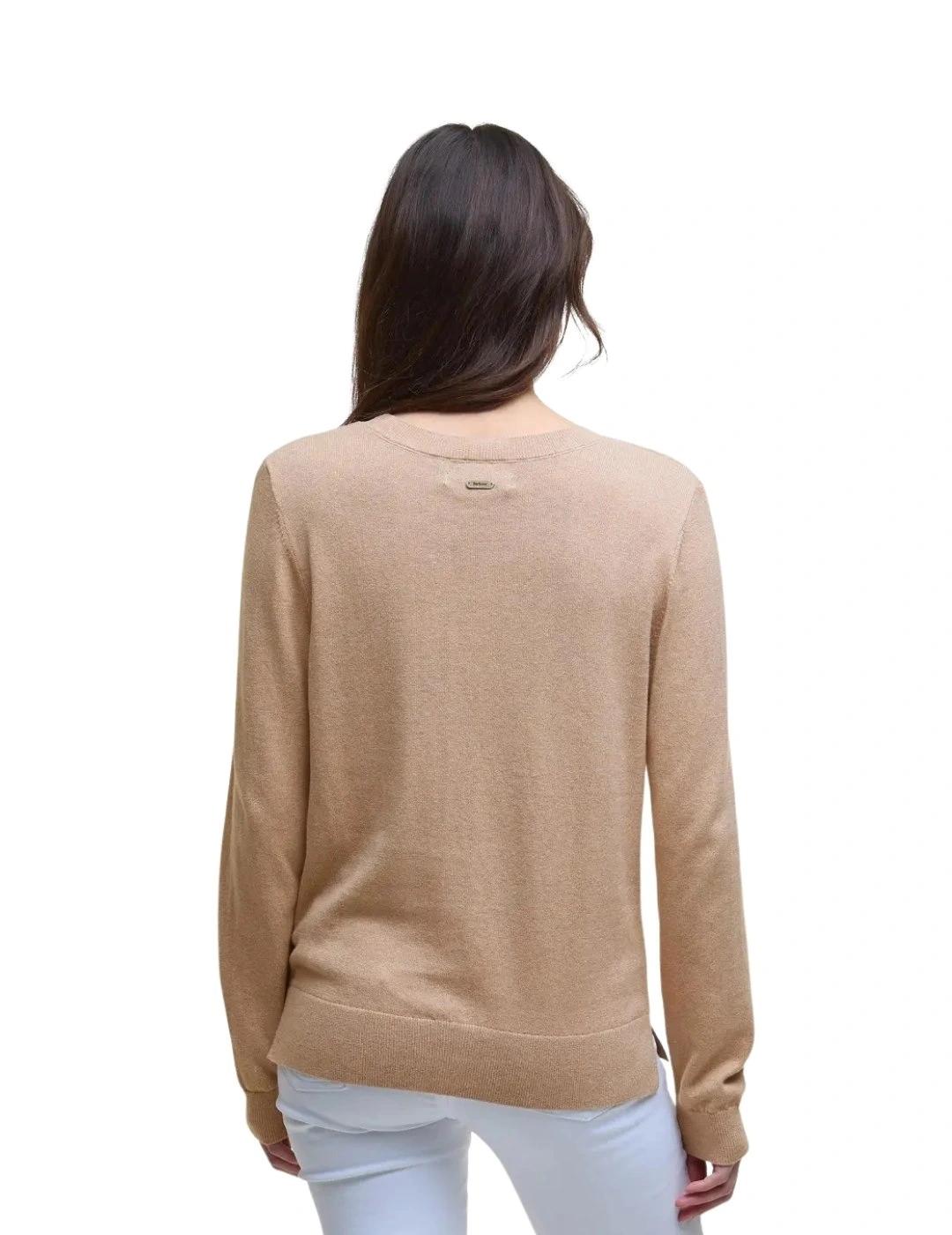 Barbour Jersey Fareham Beige perro