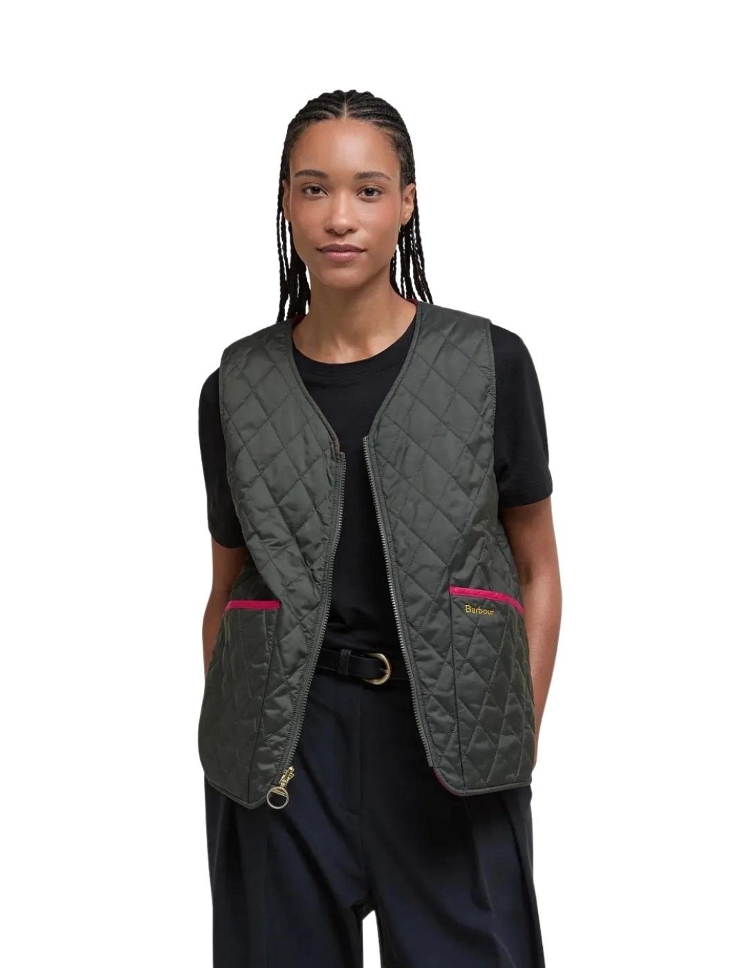 Barbour Chaleco My Barbour Reversible Verde y rosa