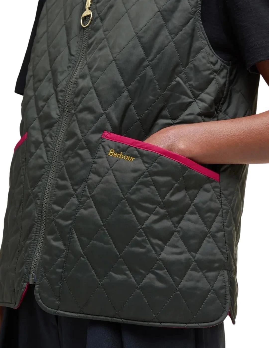 Barbour Chaleco My Barbour Reversible Verde y rosa