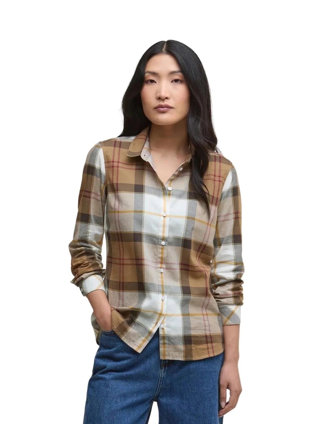 Barbour Camisa Bredon Check Marrón