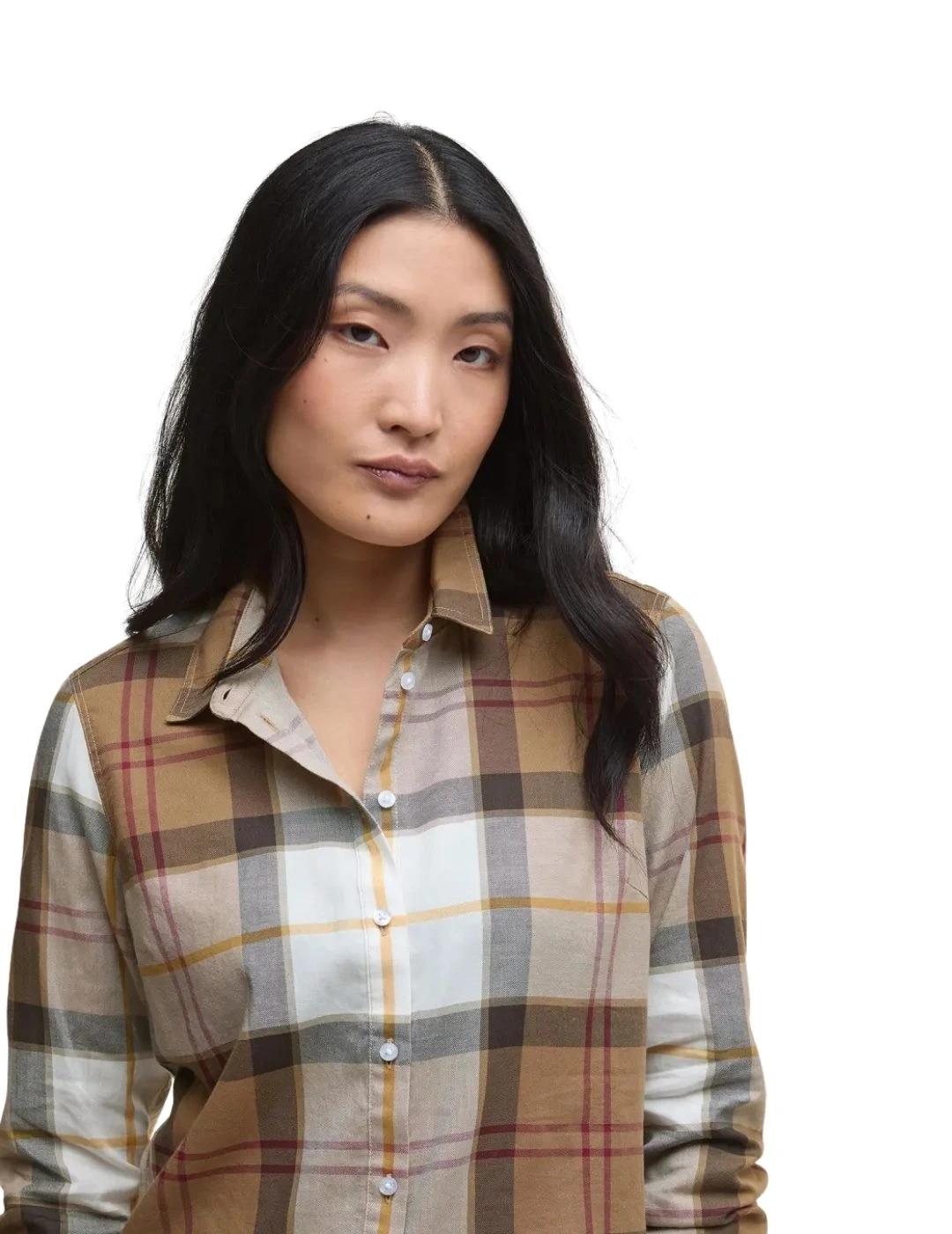 Barbour Camisa Bredon Check Marrón