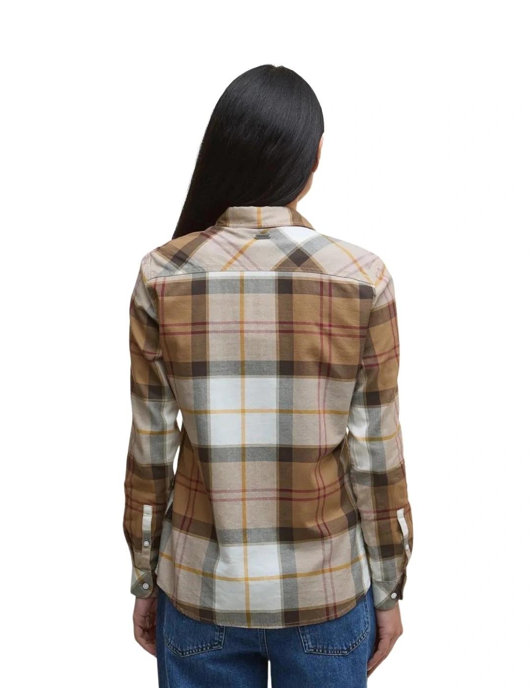 Barbour Camisa Bredon Check Marrón