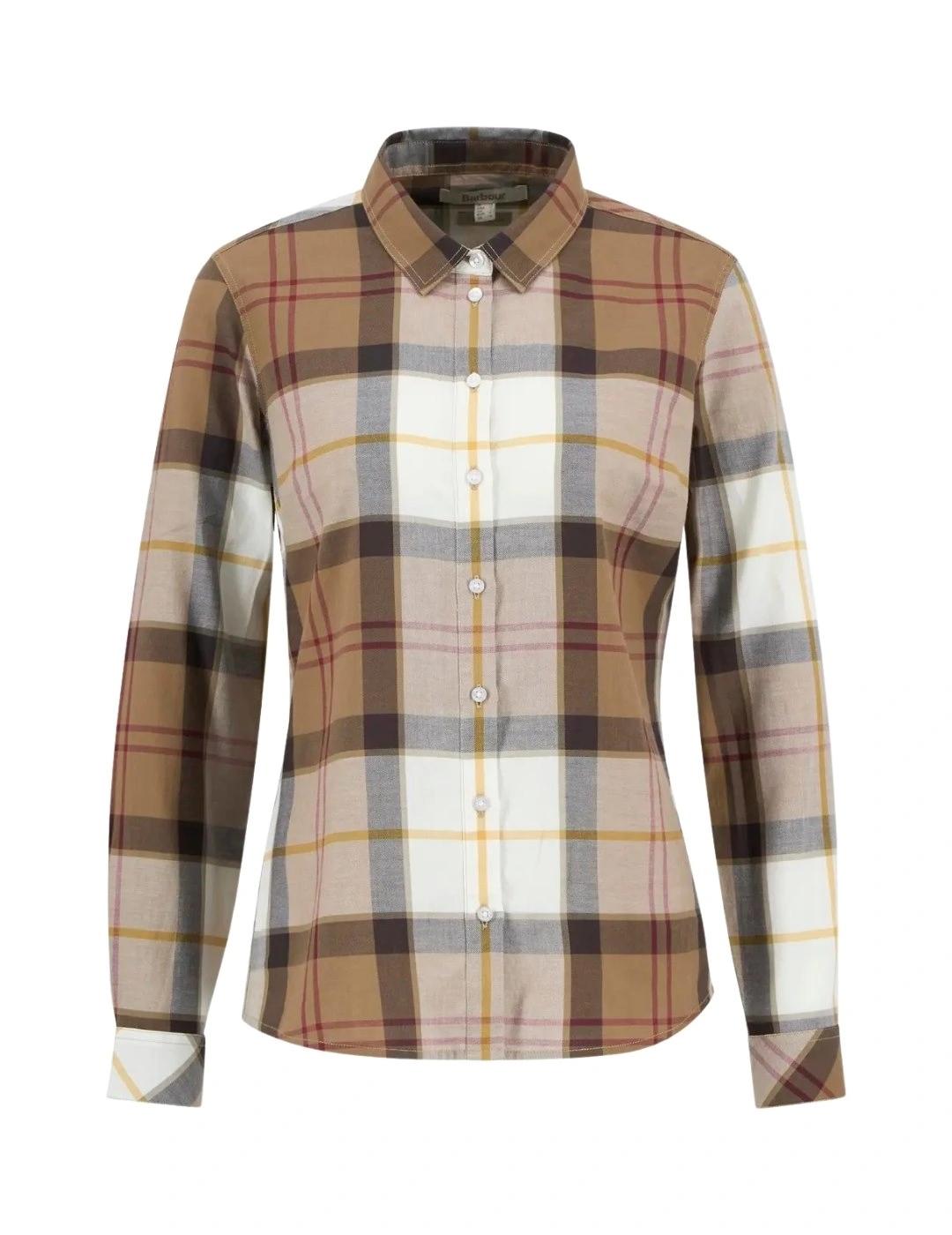 Barbour Camisa Bredon Check Marrón