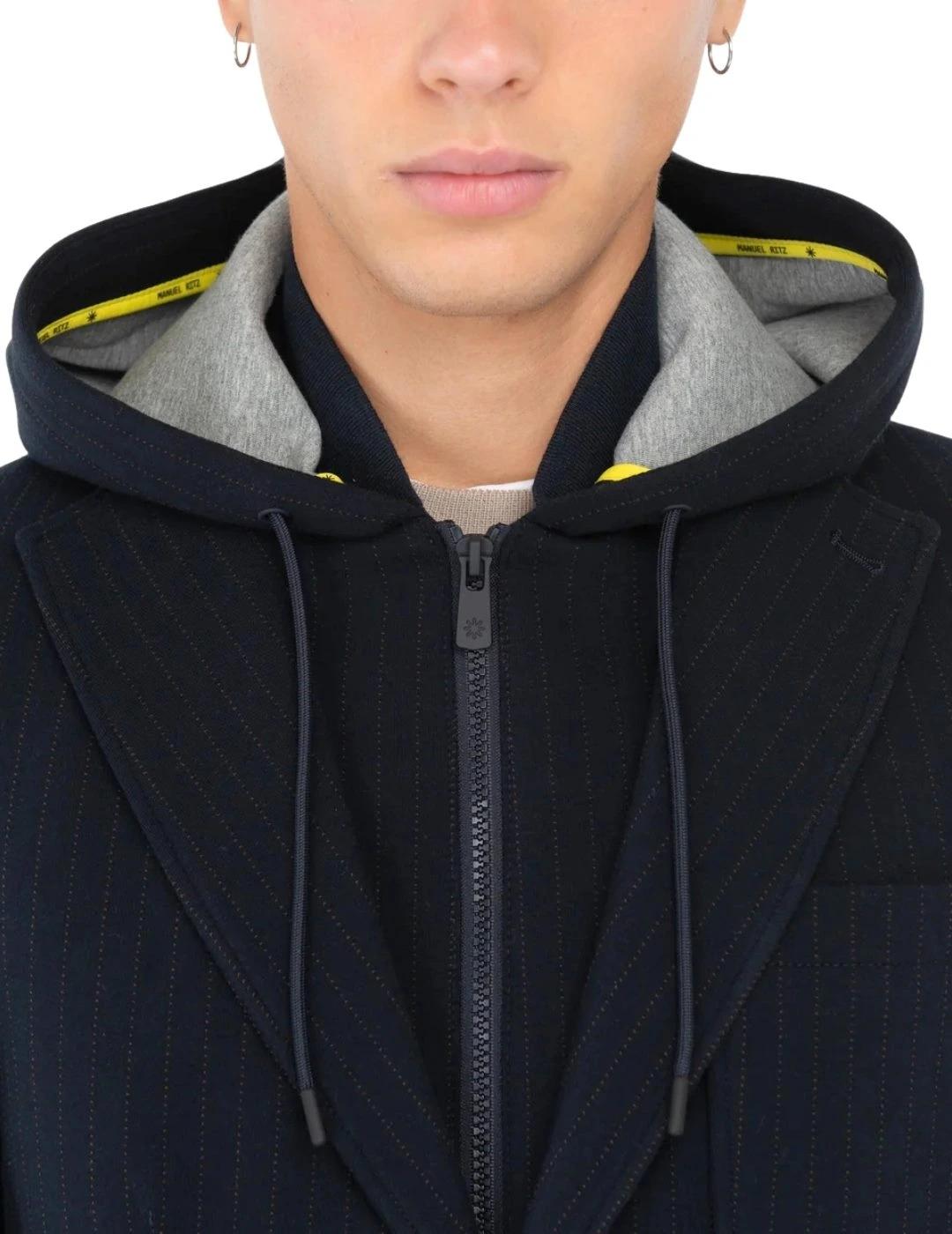 Manuel Ritz Americana con capucha Azul marino