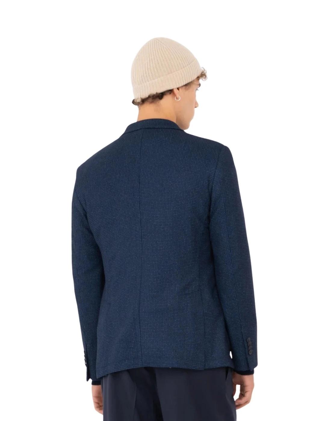 Manuel Ritz Americana de cuadros Azul marino