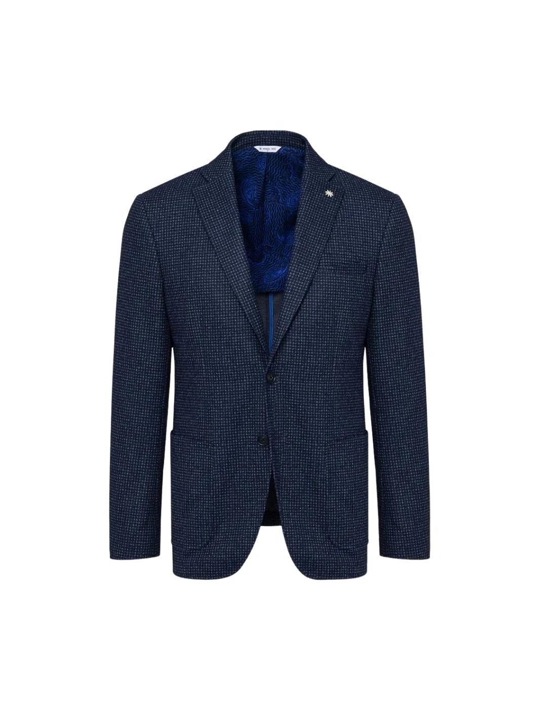 Manuel Ritz Americana de cuadros Azul marino