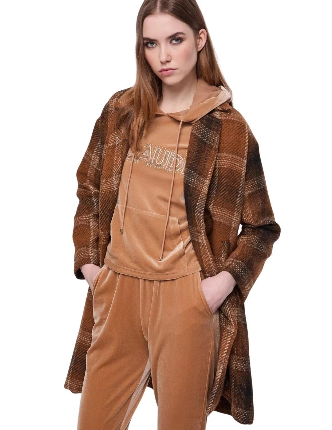 Gaudi Abrigo de cuadros cruzado Marrón