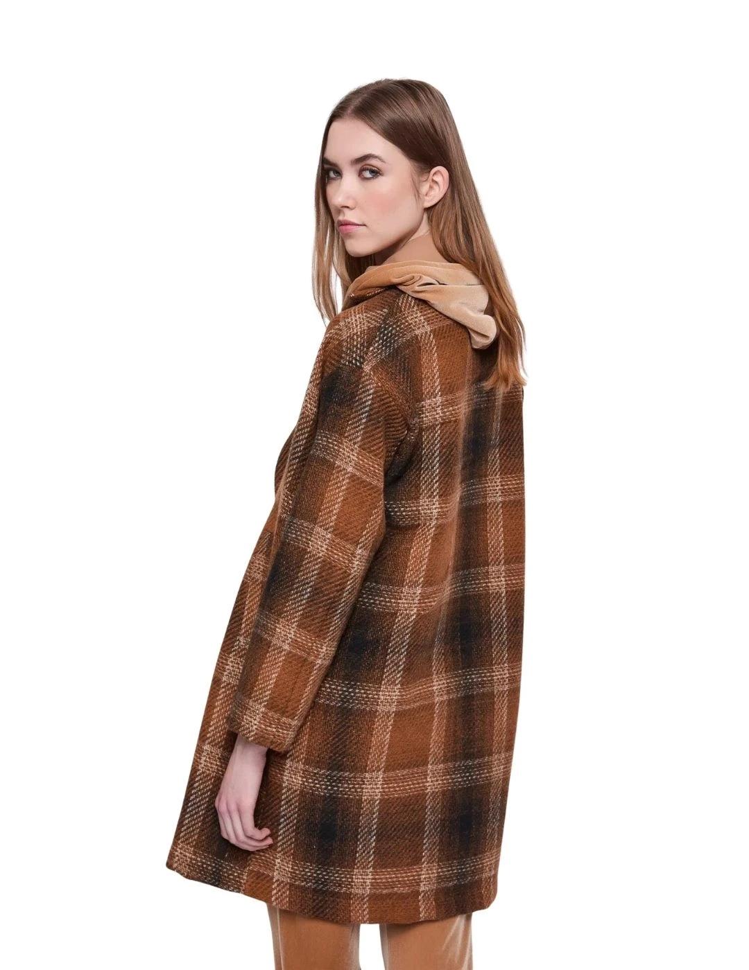 Gaudi Abrigo de cuadros cruzado Marrón