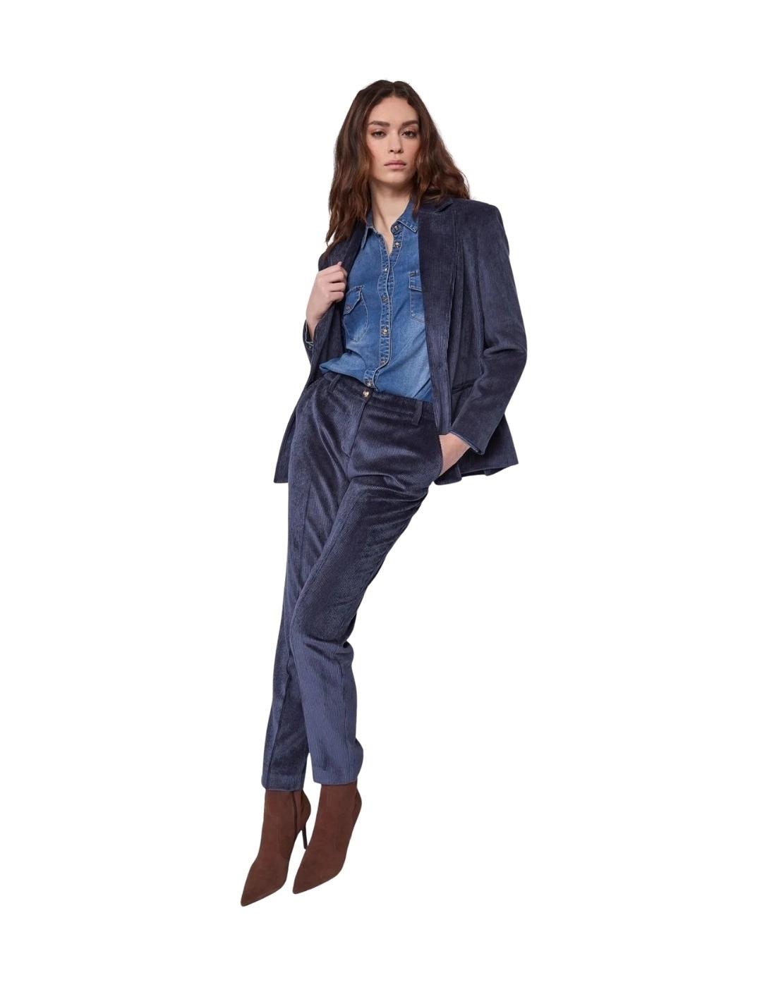 Gaudi Blazer de terciopelo Azul con botón