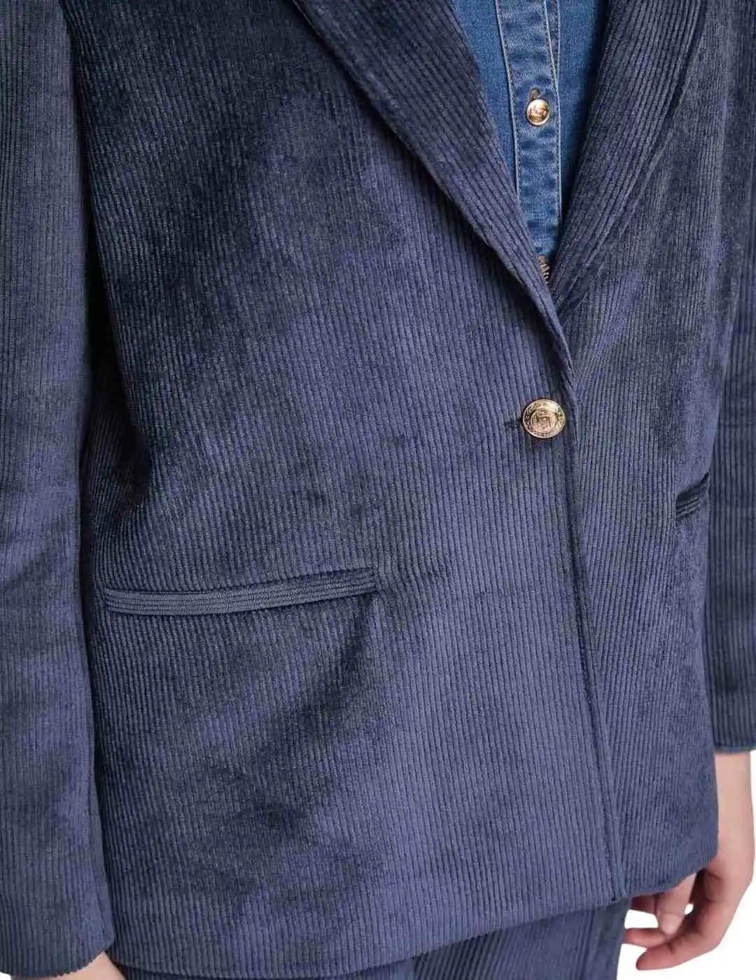 Gaudi Blazer de terciopelo Azul con botón