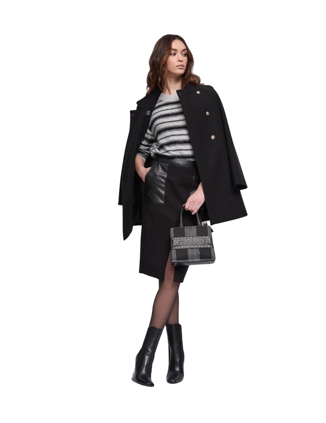 Gaudi Jersey de lentejuelas a rayas Gris y negro