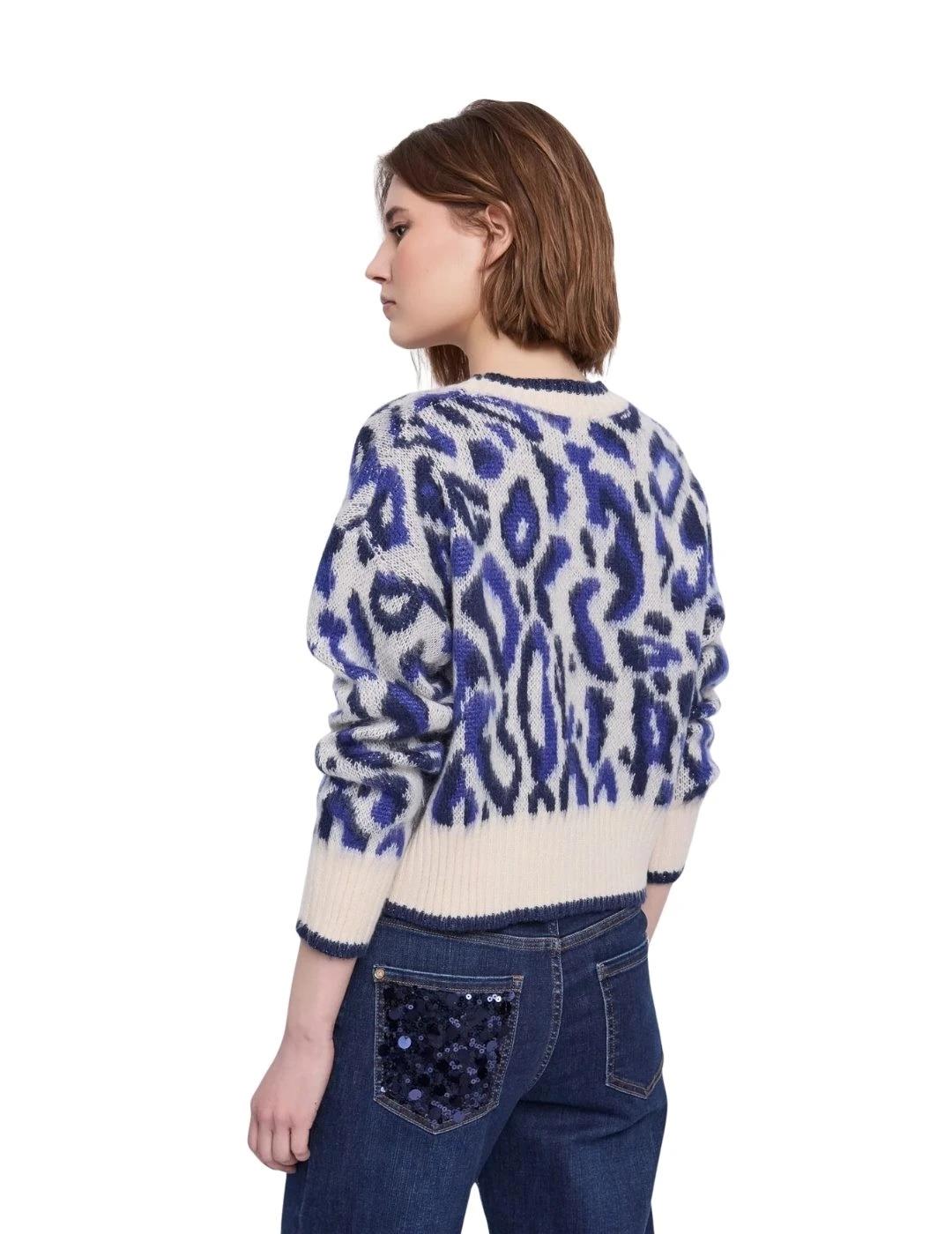 Gaudi Jersey estampado jacquard Azul y blanco