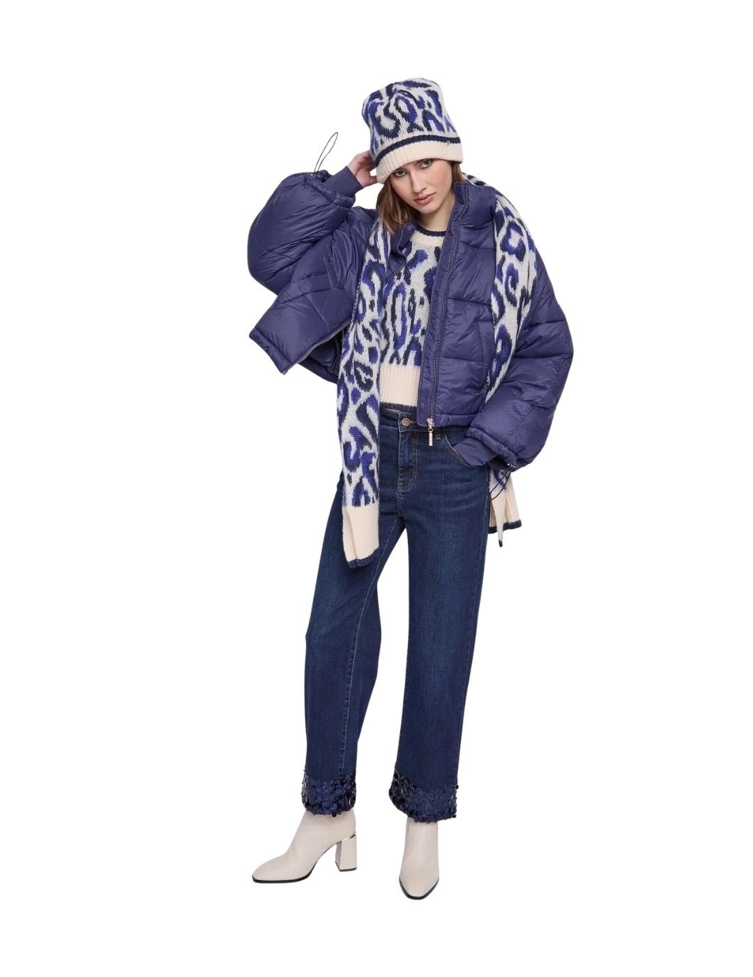 Gaudi Jersey estampado jacquard Azul y blanco