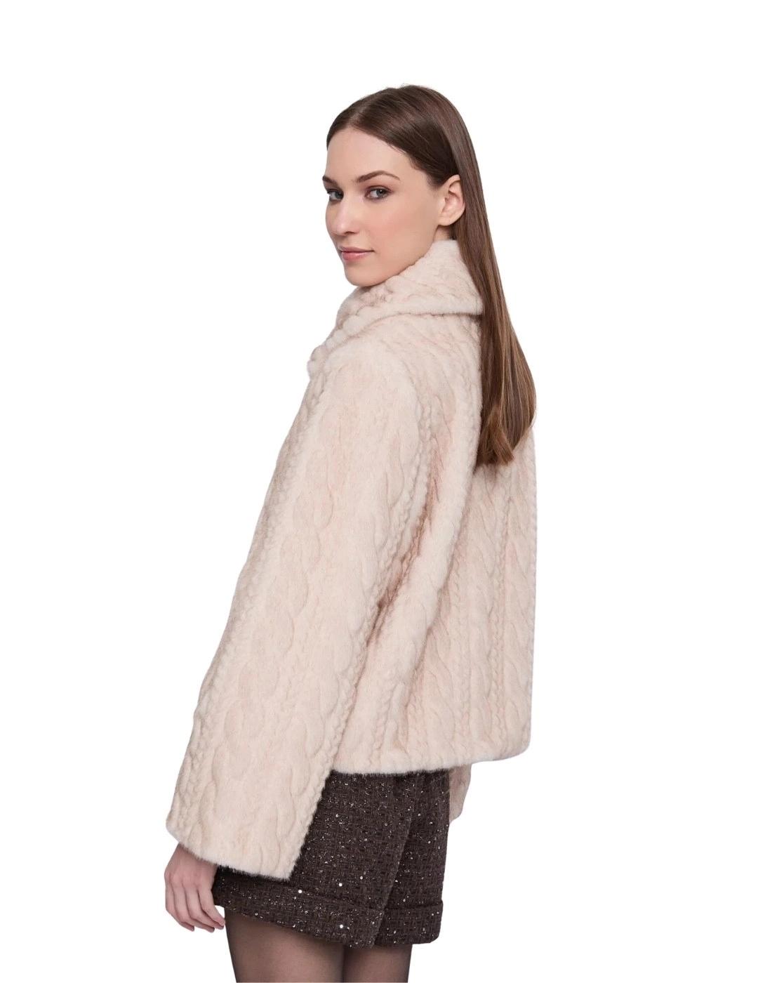 Gaudi Chaqueta corta de pelo Beige
