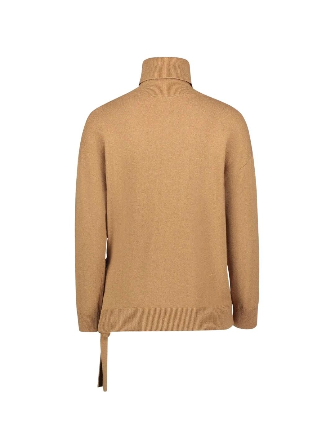 Gaudi Jersey de cuello alto Marrón con lazo