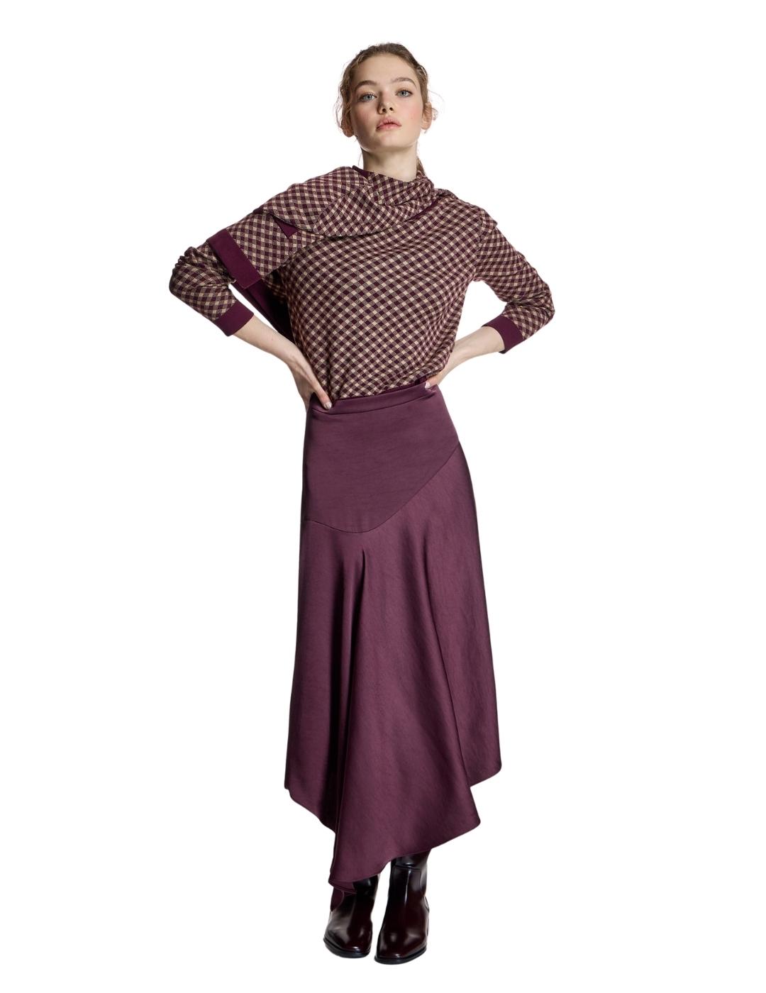 Alba Conde Jersey Vichy burdeos