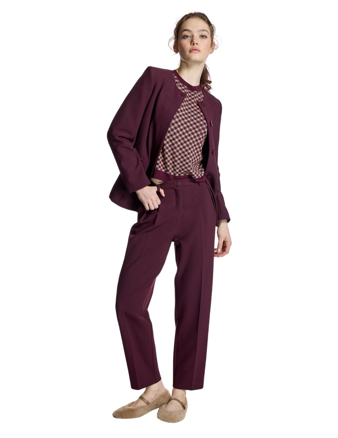 Alba Conde Jersey Vichy burdeos