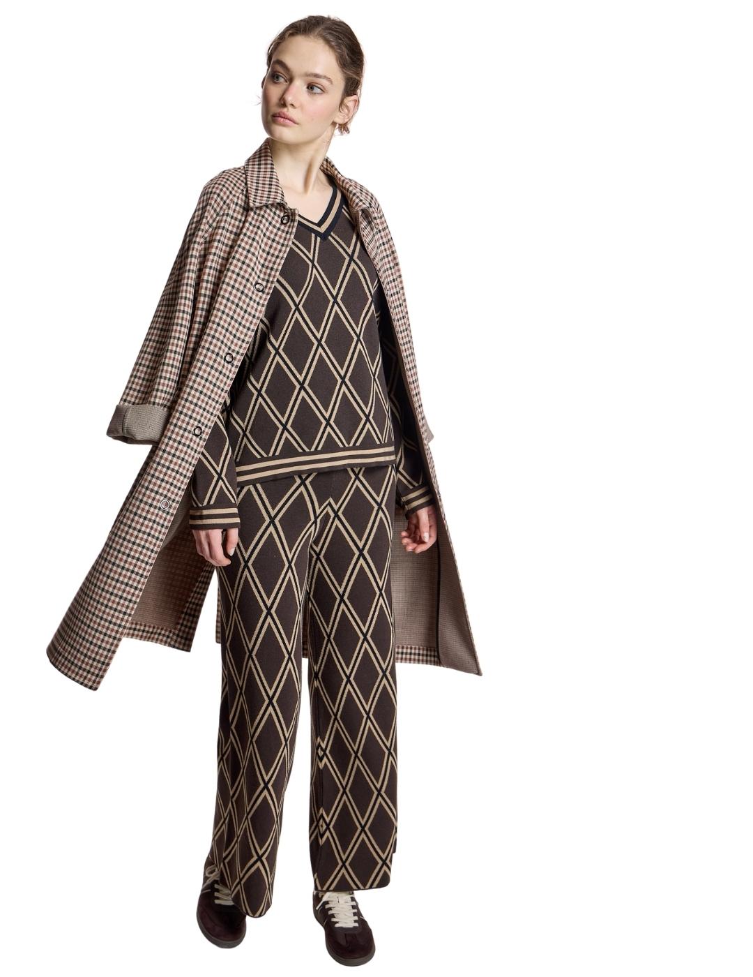 Alba Conde Pantalón Punto Marrón