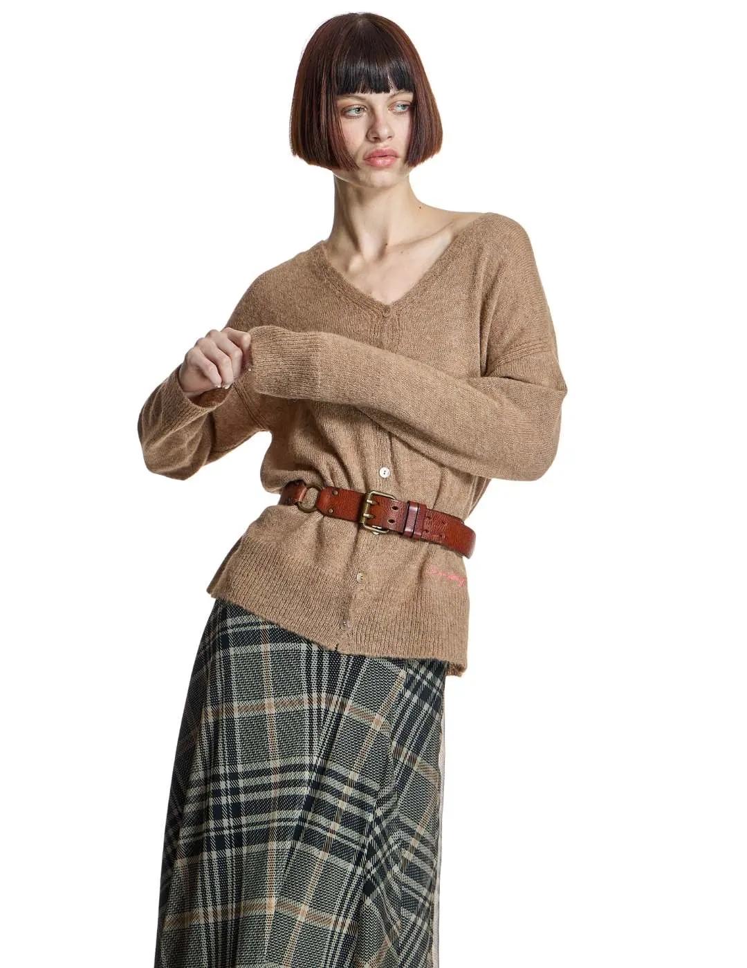 Alba Conde Falda de gasa de cuadros