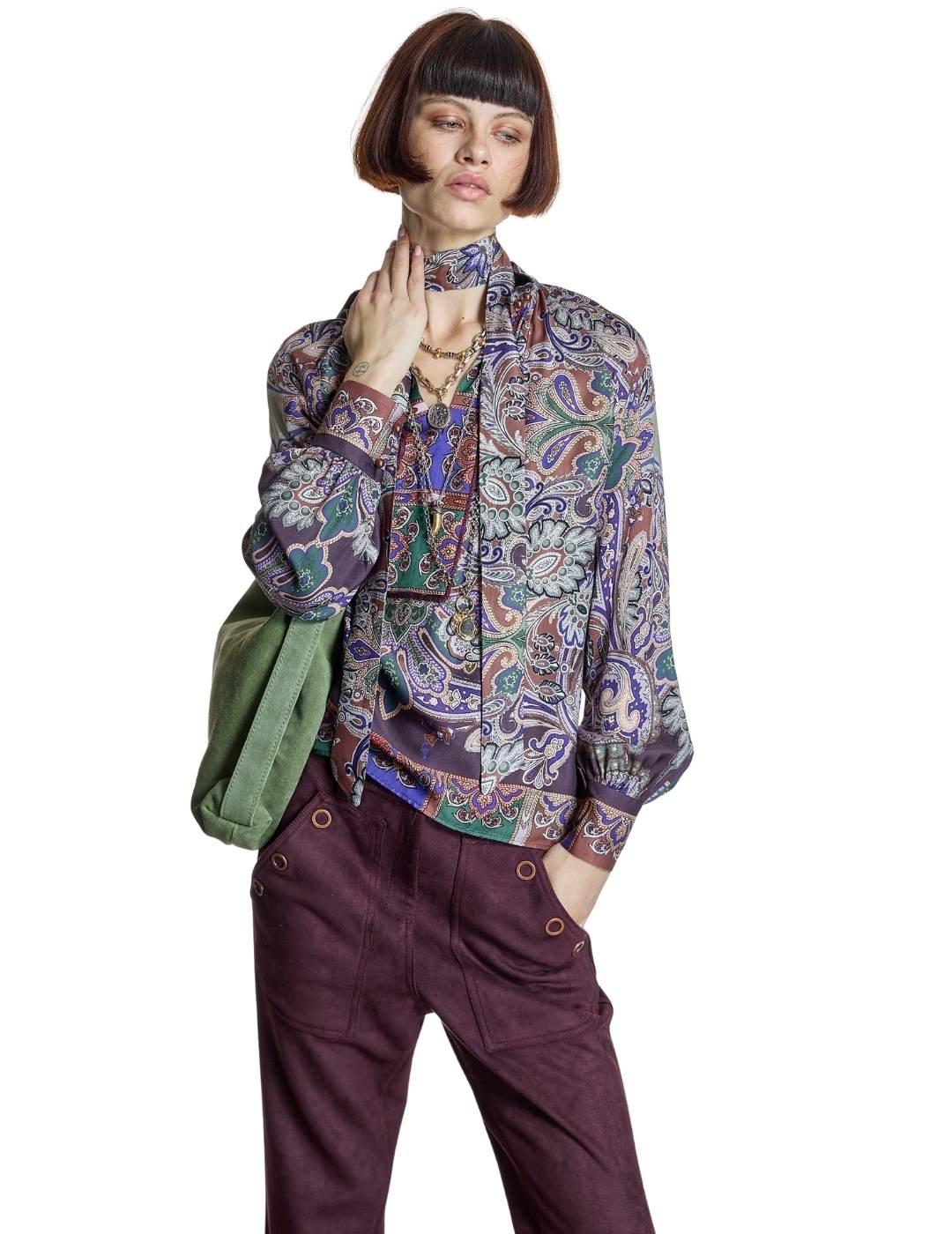 Alba Conde Blusa Estampada Cachemir