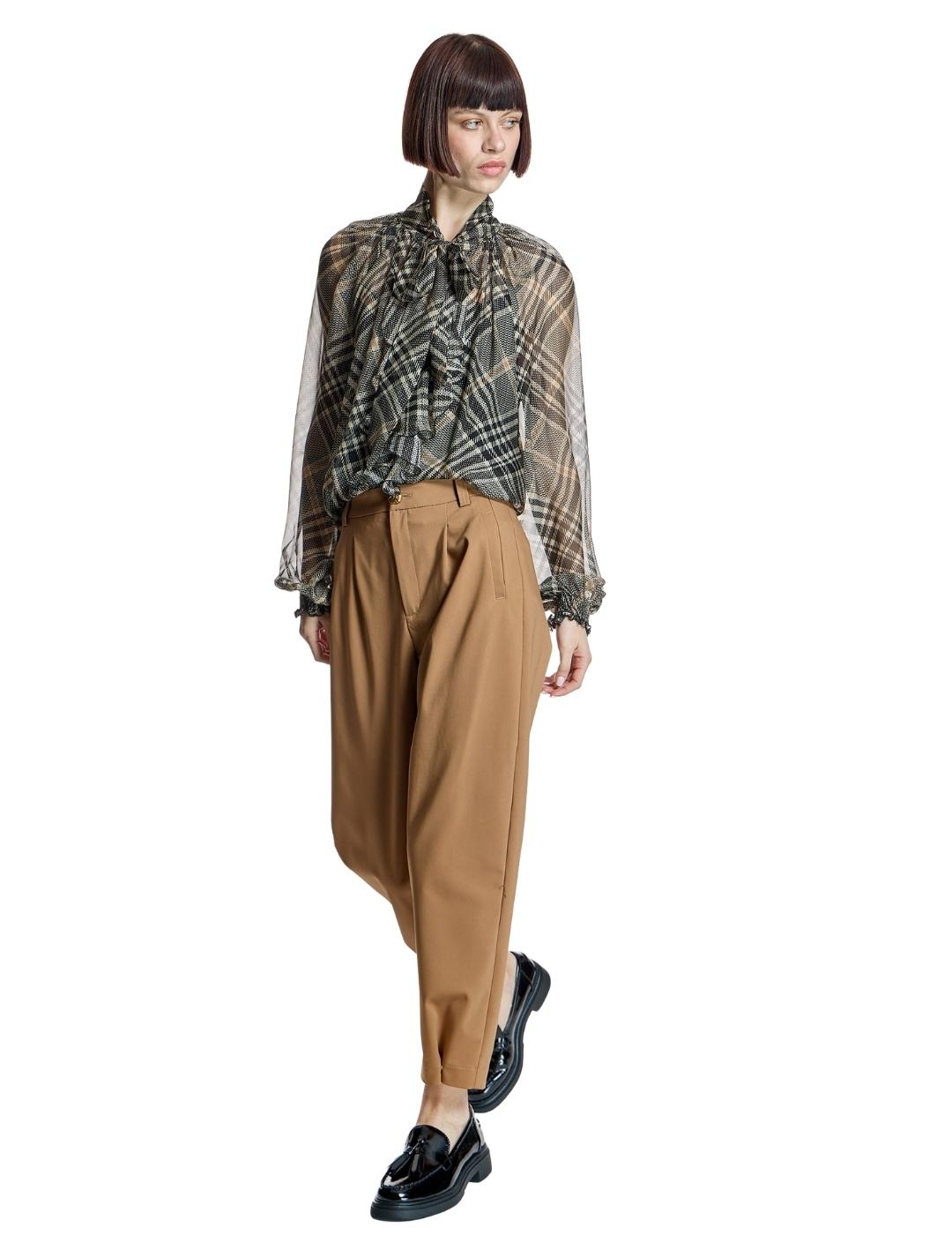 Alba Conde Blusa de gasa de cuadros