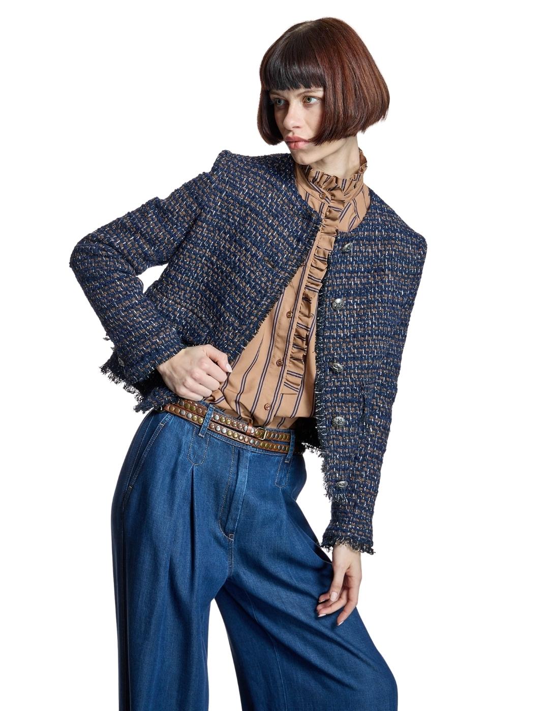 Alba Conde Blusa Camel de rayas