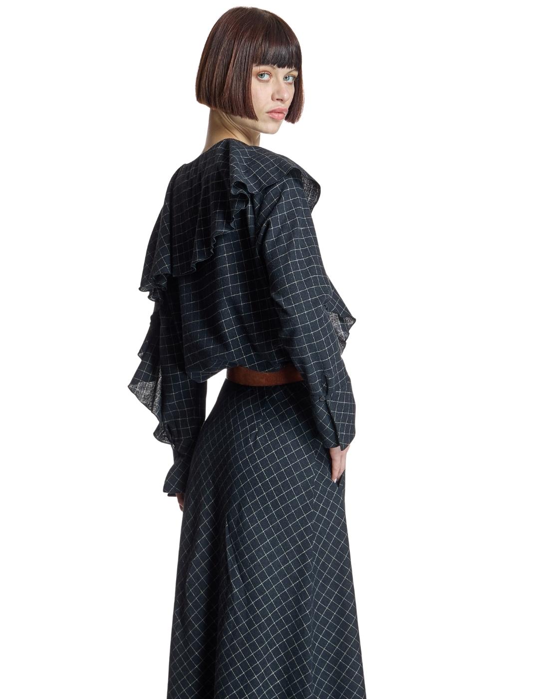 Alba Conde Blusa de cuadros gris