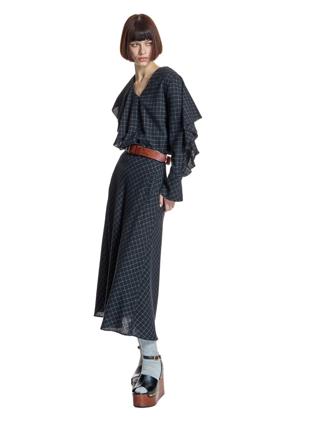 Alba Conde Blusa de cuadros gris