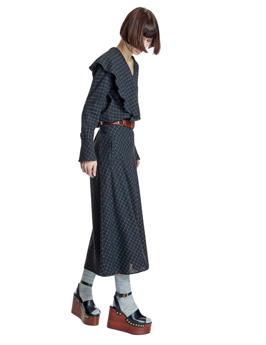 Alba Conde Blusa de cuadros gris