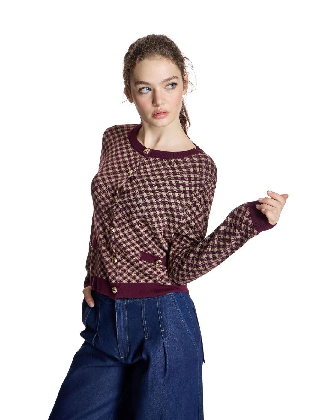 Alba Conde Chaqueta de punto Burdeos