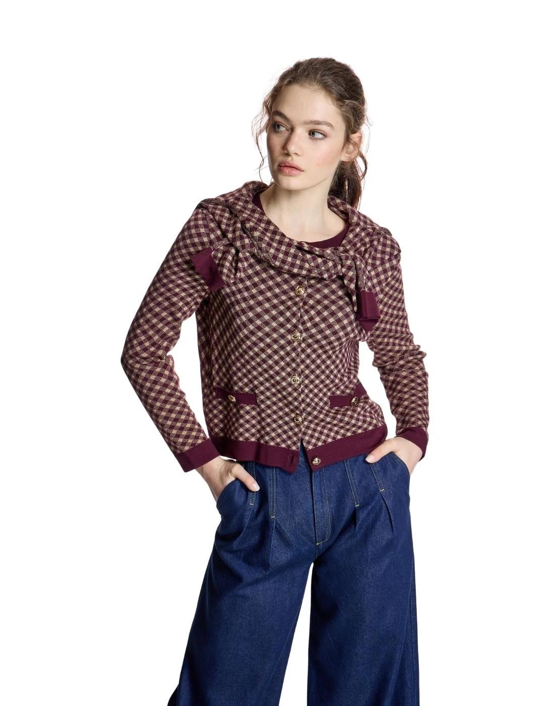 Alba Conde Chaqueta de punto Burdeos