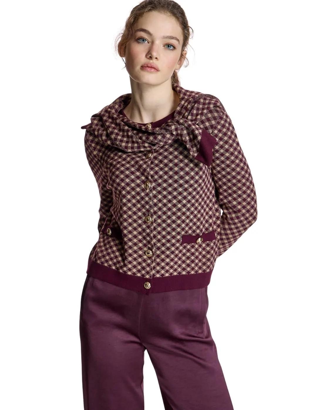 Alba Conde Chaqueta de punto Burdeos