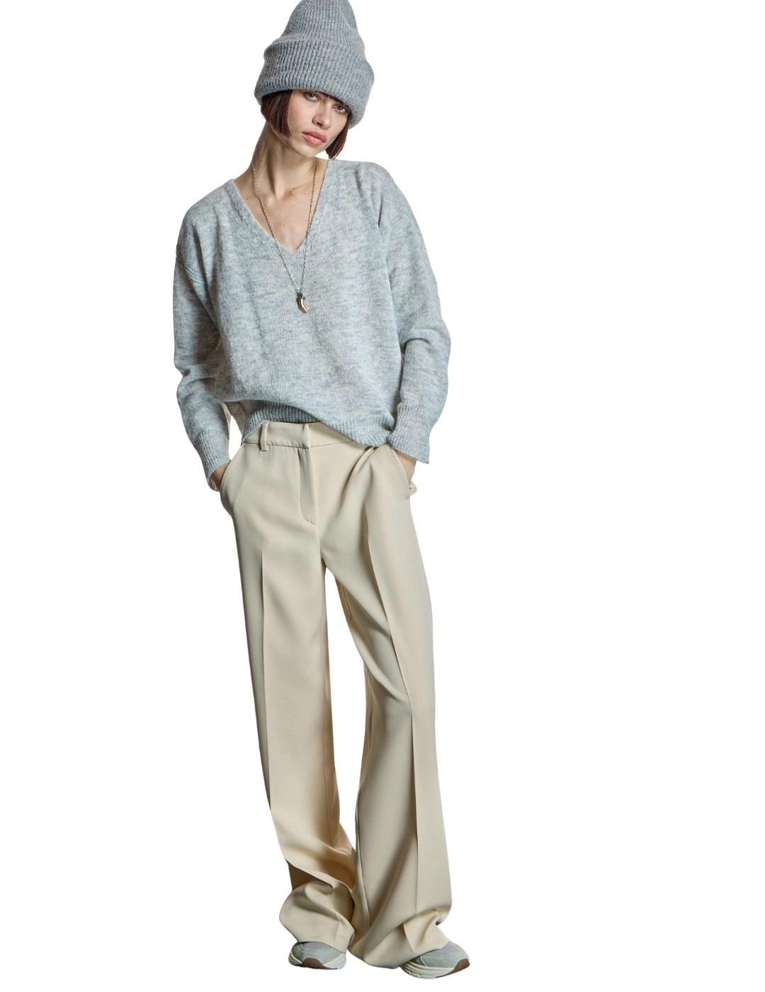 Alba Conde Pantalón Negro de corte recto