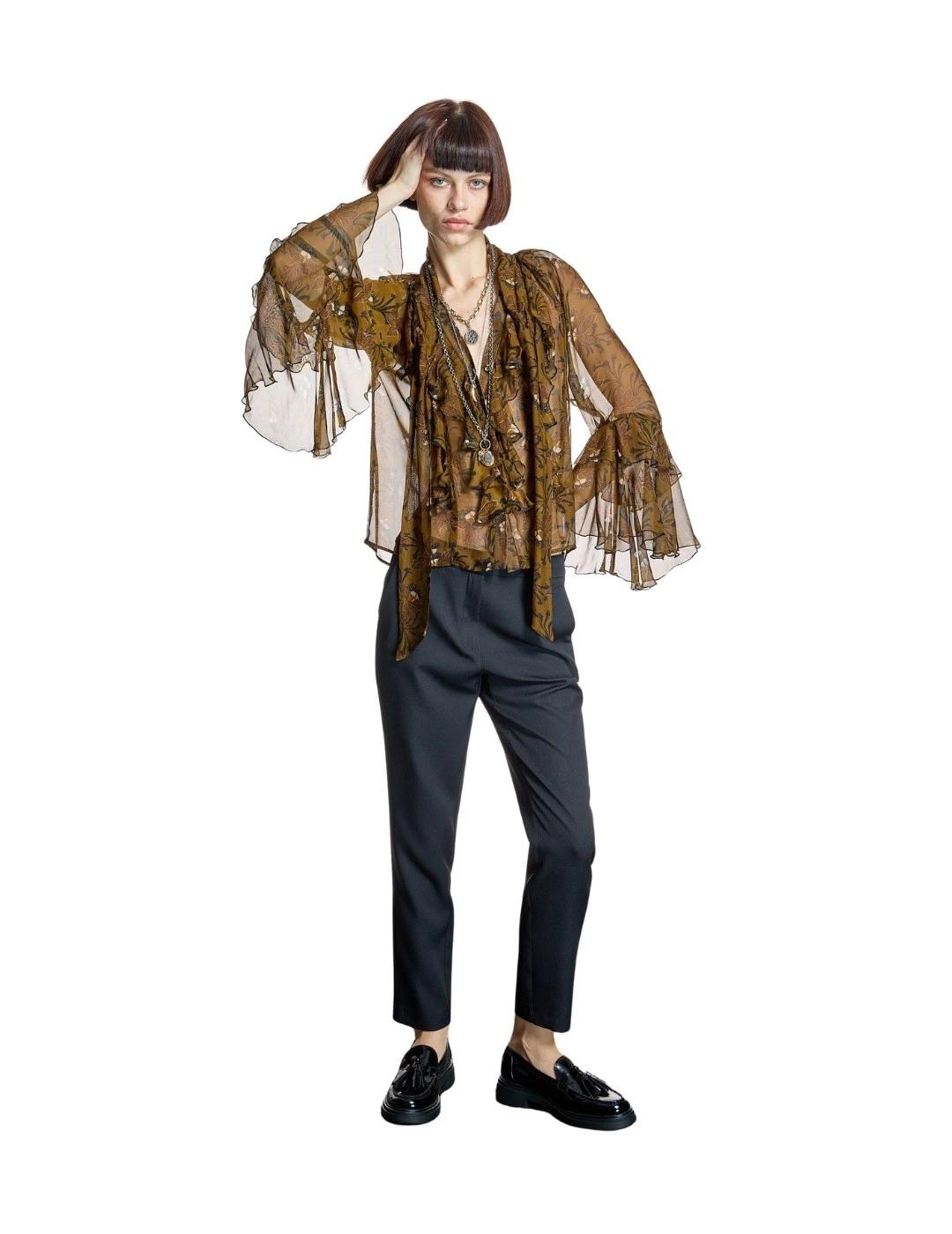 Alba Conde Pantalón Negro Tiro medio