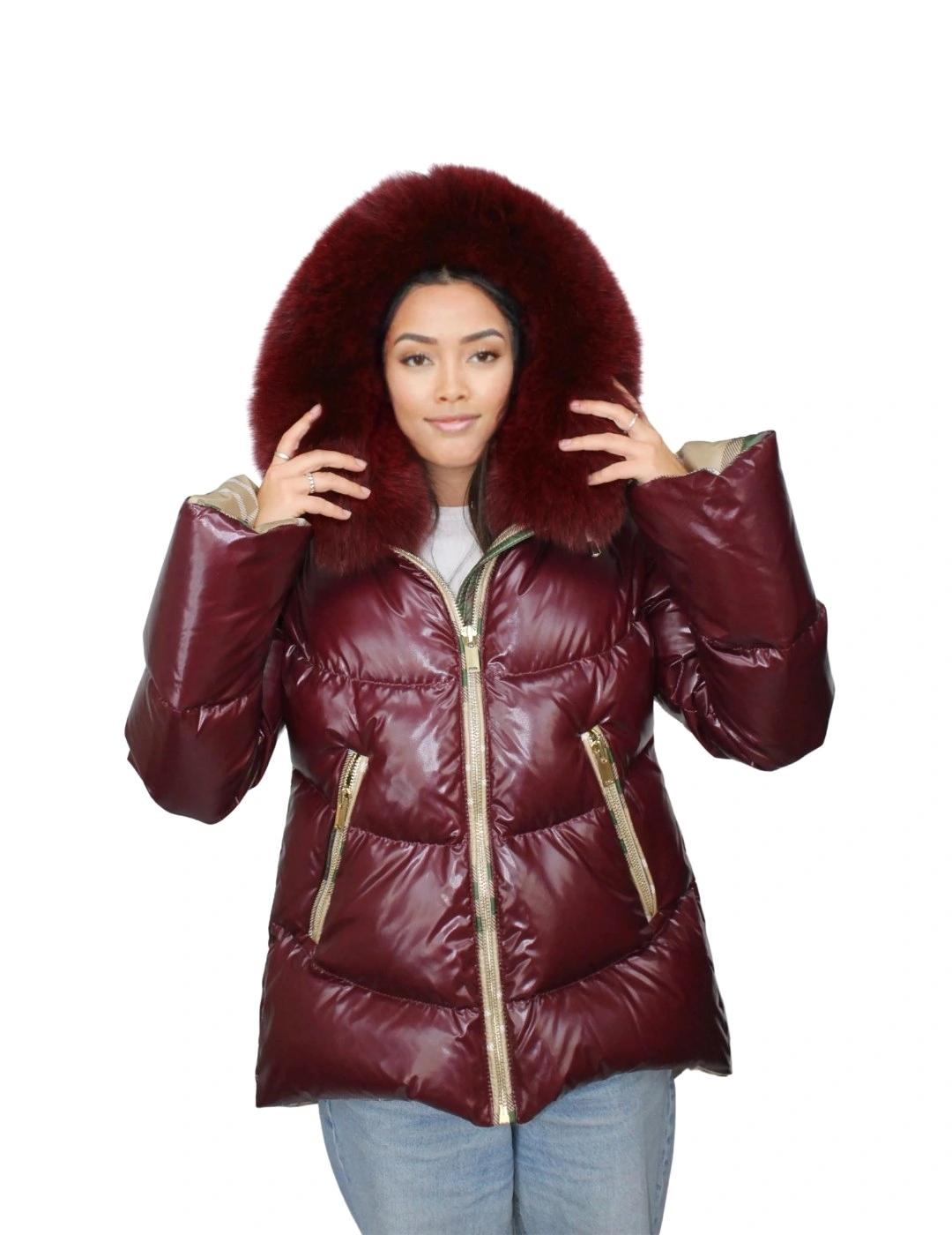 Flo&Clo Parka Granate con capucha de pelo