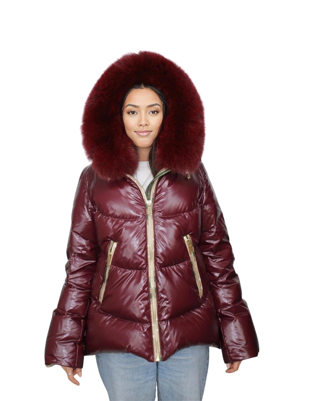 Flo&Clo Parka Granate con capucha de pelo